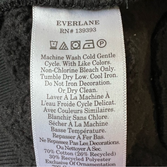 Everlane ReTrack Oversized Crew Neck Sweatshirt Black Size Medium - Picture 5 of 6